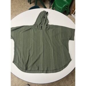 Lane Bryant Women's Green Hooded Poncho Sweater‎ 14/16  Batwing Casual